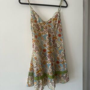 Paisley Print Nightie with Green Trim